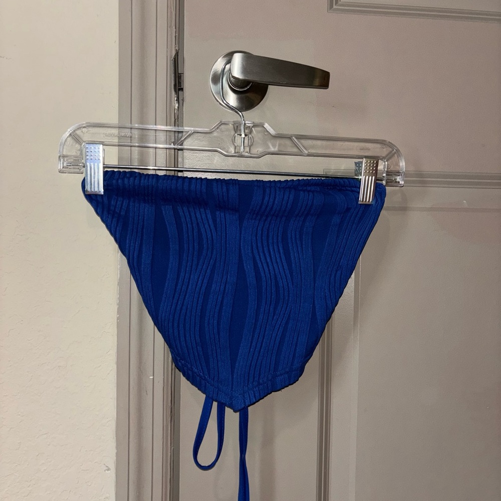 Blue Ribbed Tube Top